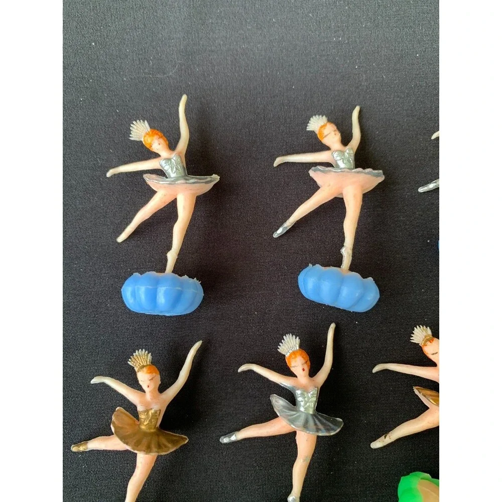 Vintage Ballerina Cake Toppers Dancers Hong Kong 10 Pieces Cupcake 1950s